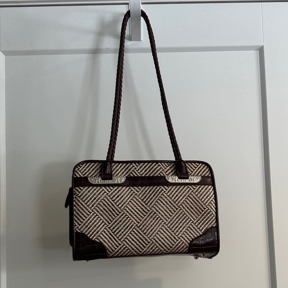 Bueno Brown and Cream Checkered Shoulder Bag - Picture 8 of 14